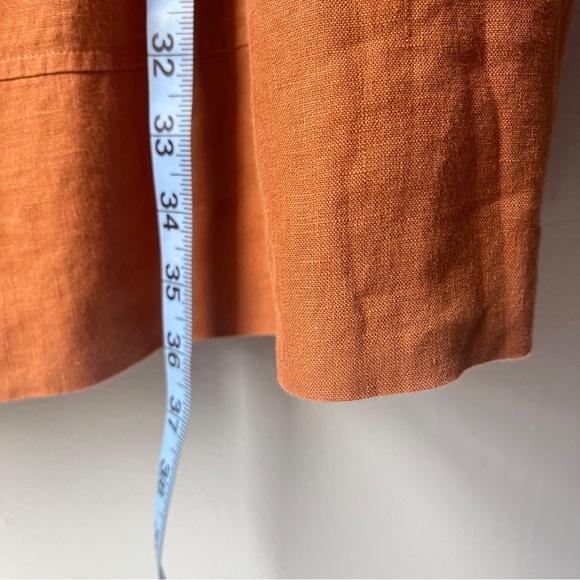 Quince Terracotta Button-Front Linen Dress - Picture 7 of 8